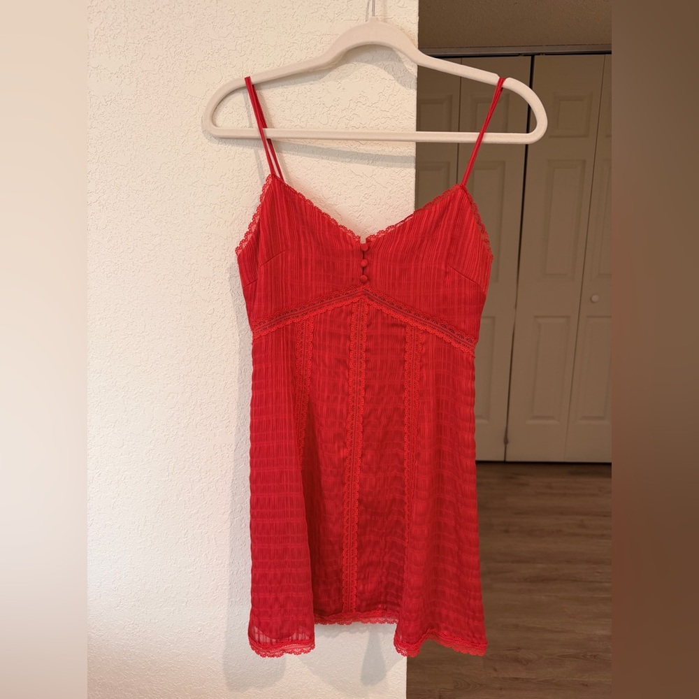 Alice + Olivia Genevieve Dress - Bright Poppy (Red) (Size 0) (NWT)